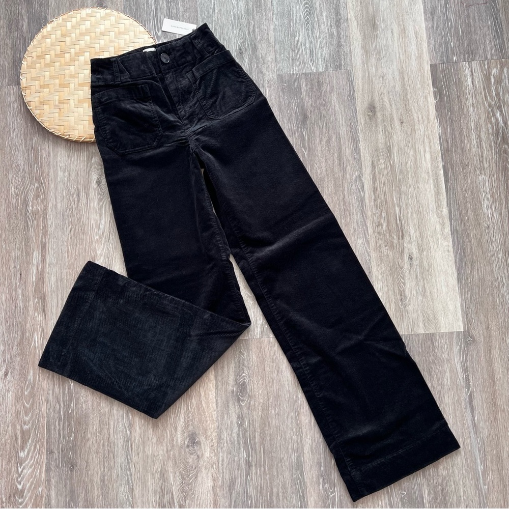 Anthropologie Charcoal Wide Leg Pants - Picture 2 of 9